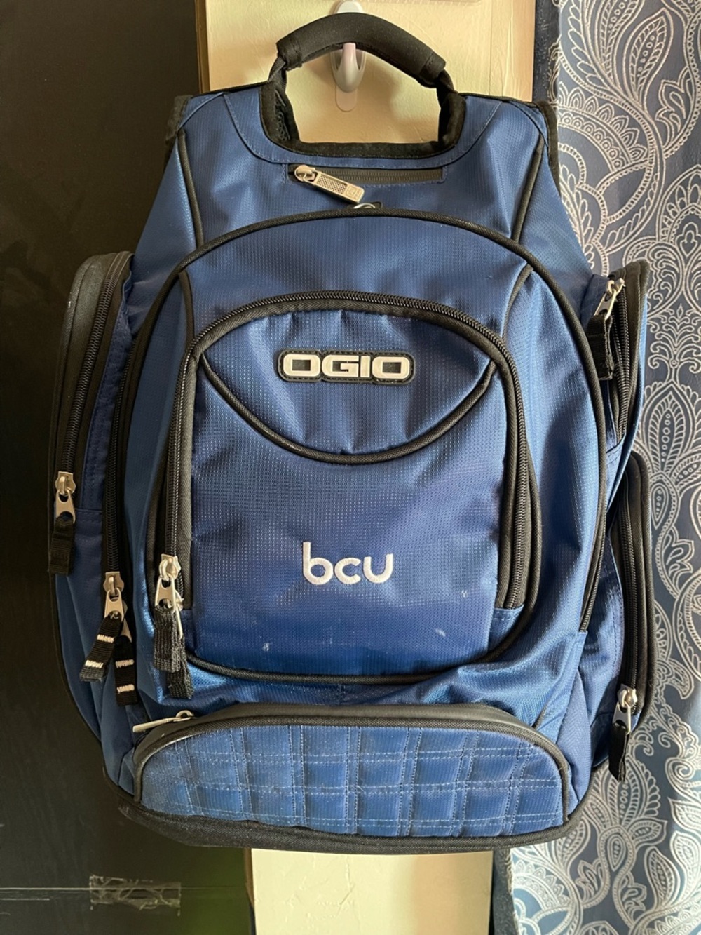 OGIO® Metro Ballistic Pack, Indigo, Multi Pocket Padded Backpack With Logo